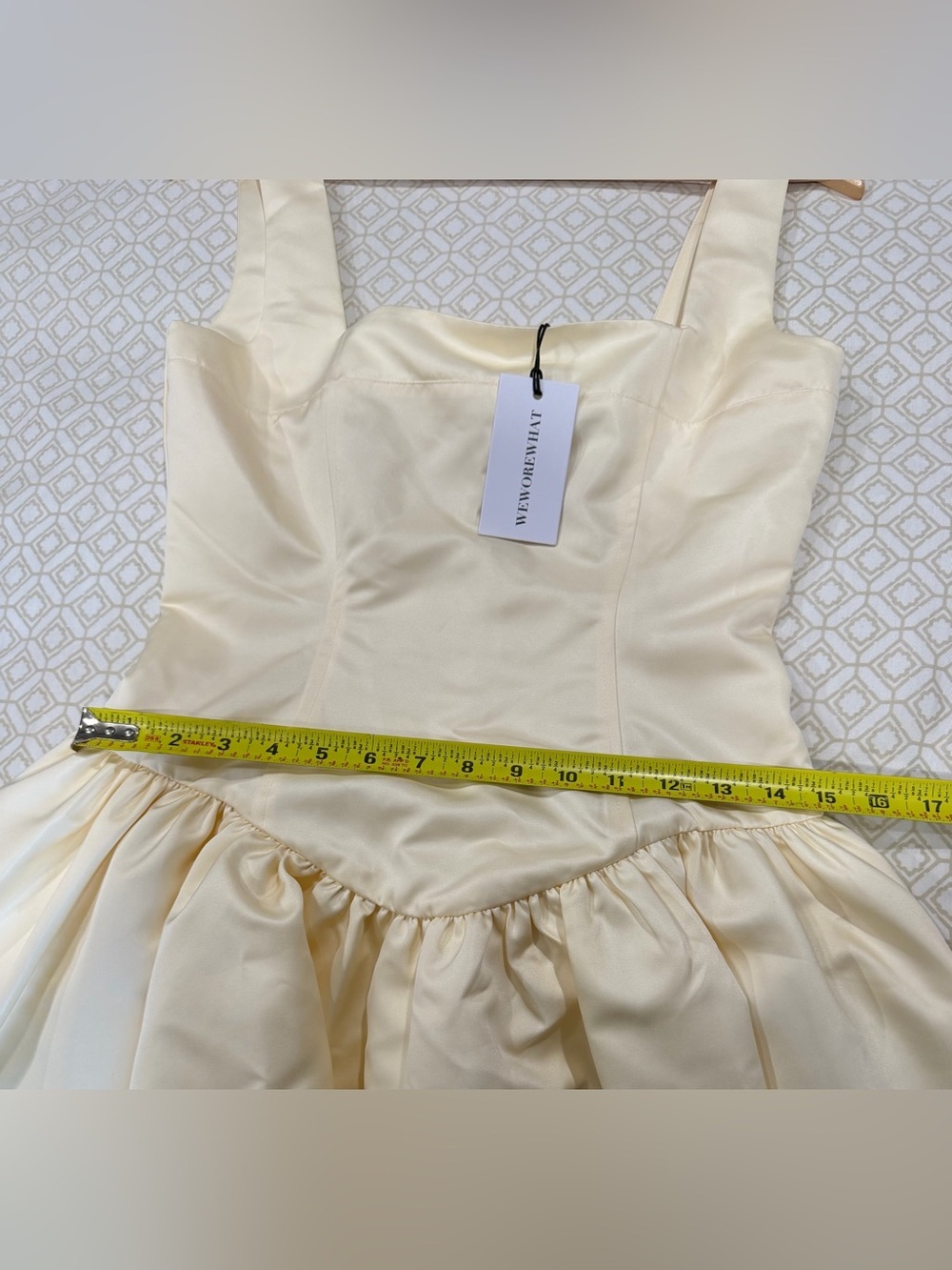 WeWoreWhat Cream Square-Neck Ruffle Mini Dress - Picture 6 of 9